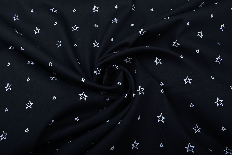 100% Digital Cotton Little Start Black