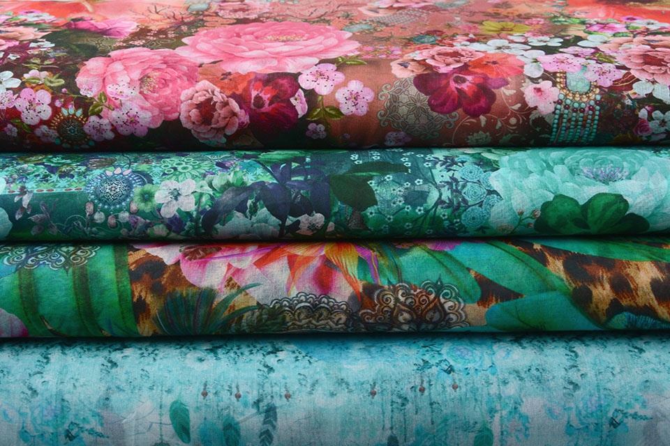 100% Voile Cotton Flowers Pink