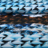 Digital Panel Scuba Crepe Mountains Landscape