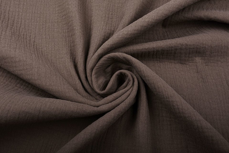 Double Gauze Fabric Brown - YES Fabrics