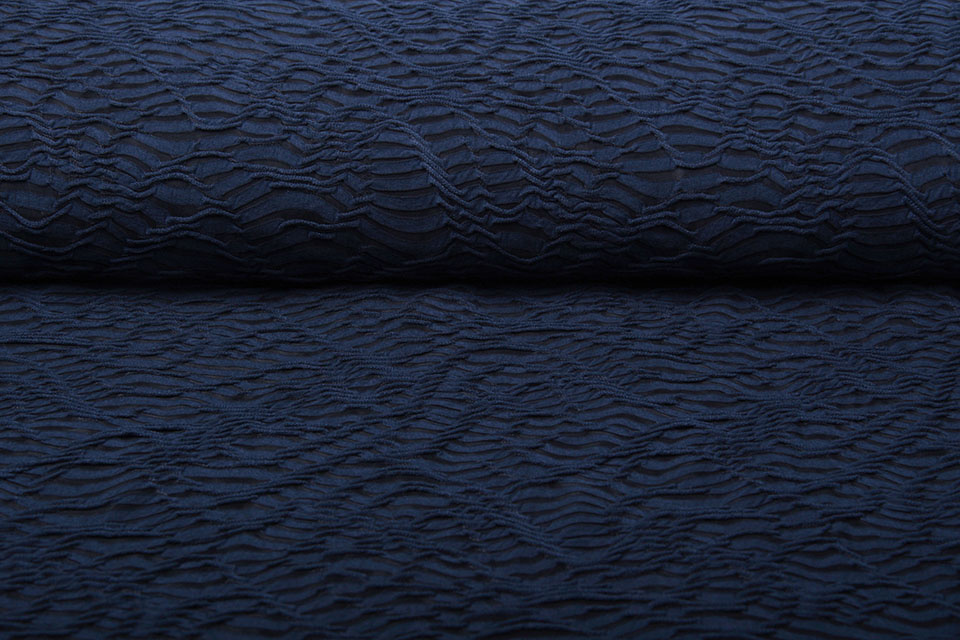 Jacquard Kant Marine Blauw