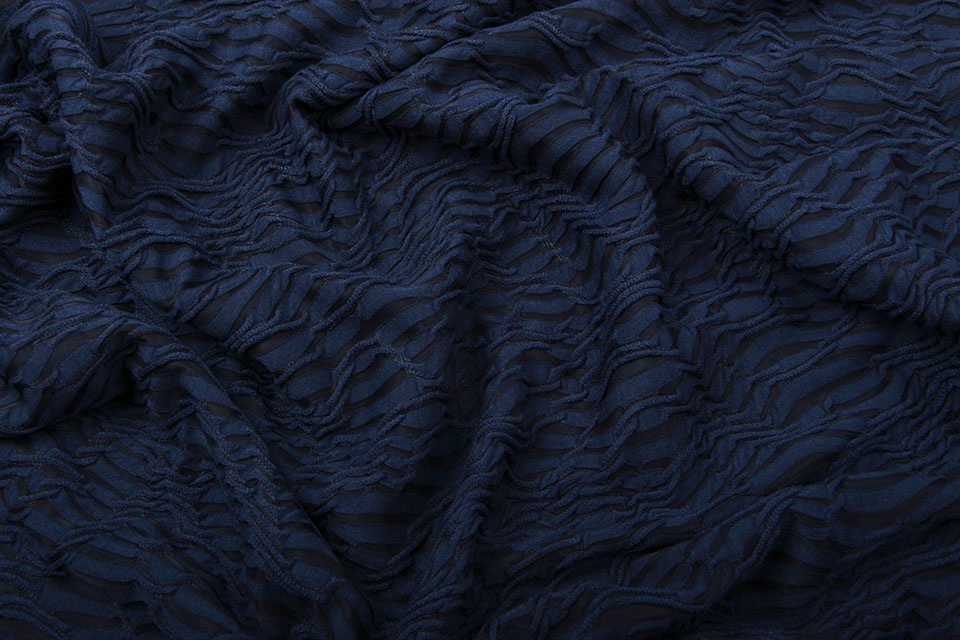 Jacquard Kant Marine Blauw