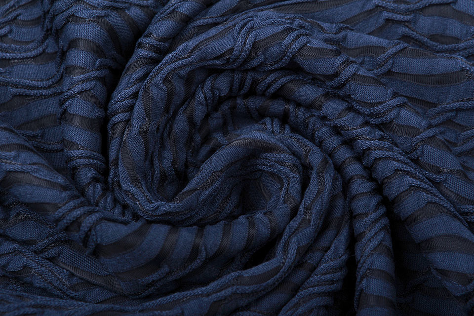 Jacquard Kant Marine Blauw