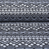 Lycra Tricot Border Frames Zwart Wit