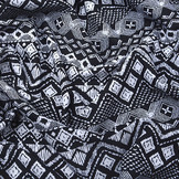 Lycra Jersey Border Frames Black White