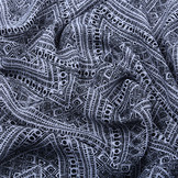 100% Voile Kumkum Schwarz Weiß