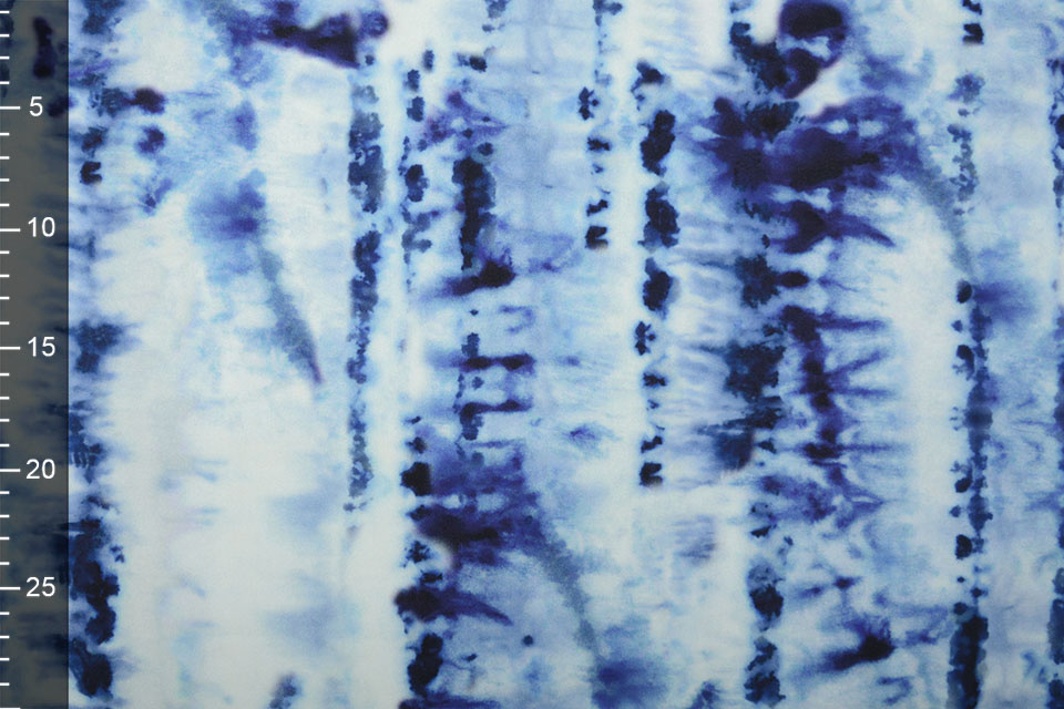 Digitaal Stretch Katoen Tie and Dye Blauw