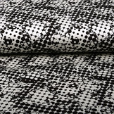 Digital Baumwoll Stretch Spots Schwarz Weiß