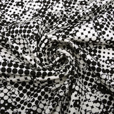 Digital Baumwoll Stretch Spots Schwarz Weiß
