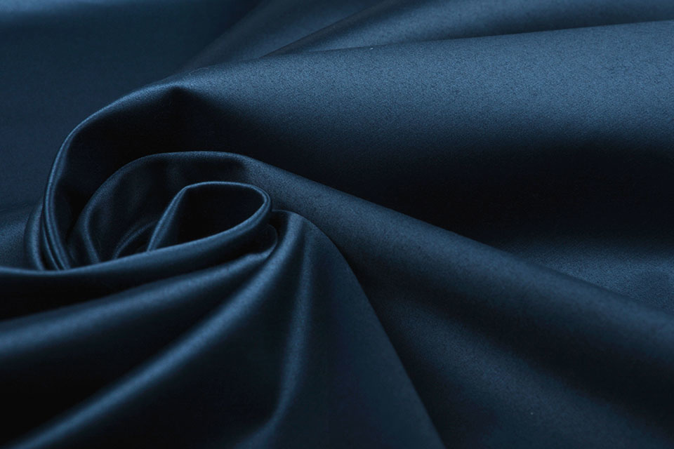 Baumwolle Stretch Satin Marine Blau
