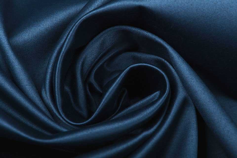 Baumwolle Stretch Satin Marine Blau