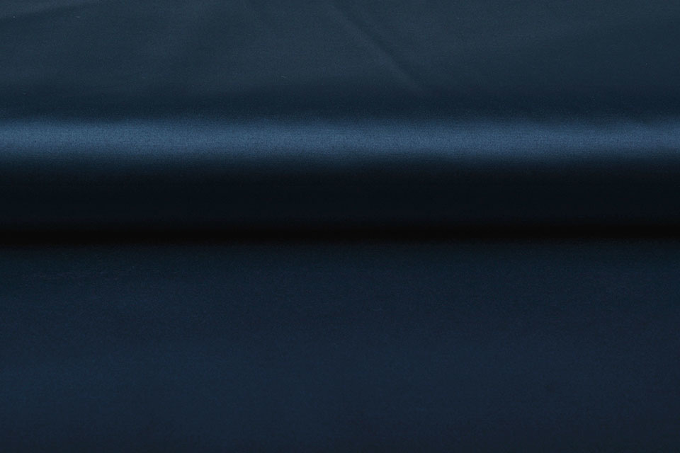 Baumwolle Stretch Satin Marine Blau