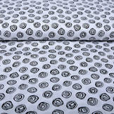100% Digital Cotton Circle Swirl White