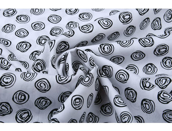 100% Digital Baumwolle Circle Swirl Weiß