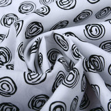 100% Digitaal Katoen Circle Swirl Wit