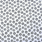 100% Digital Cotton Circle Swirl White