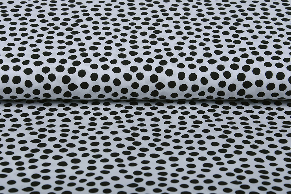100% Digital Cotton Spots White Black