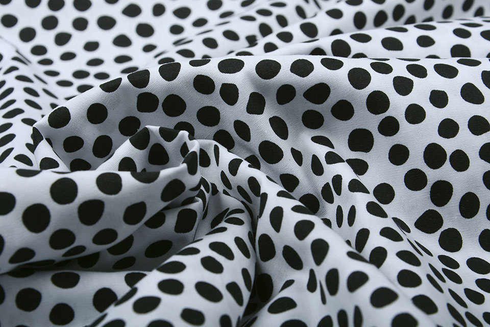 100% Digital Cotton Spots White Black