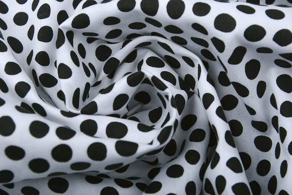 100% Digital Cotton Spots White Black
