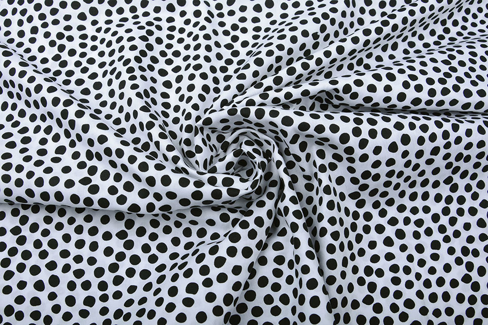 100% Digital Cotton Spots White Black