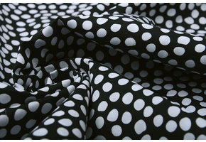 100% Digitaal Katoen Spots Zwart Wit