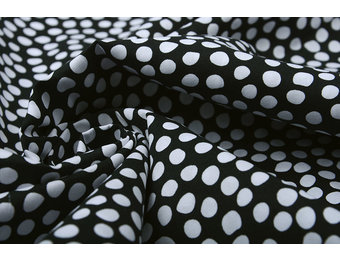100% Digital Cotton Spots Black White