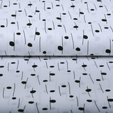 100% Digital Baumwolle Spots and Stripes Weiß