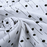 100% Digital Cotton Spots and Stripes White