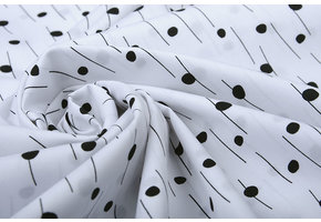 100% Digital Baumwolle Spots and Stripes Weiß