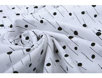 100% Digital Baumwolle Spots and Stripes Weiß