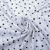 100% Digital Cotton Spots and Stripes White