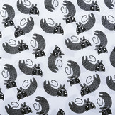 100% Digital Cotton Cat White Black