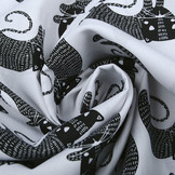 100% Digital Cotton Cat White Black
