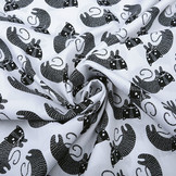 100% Digital Cotton Cat White Black