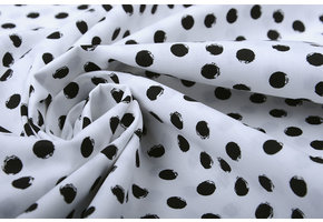 100% Digital Cotton Little Bubbles White Black