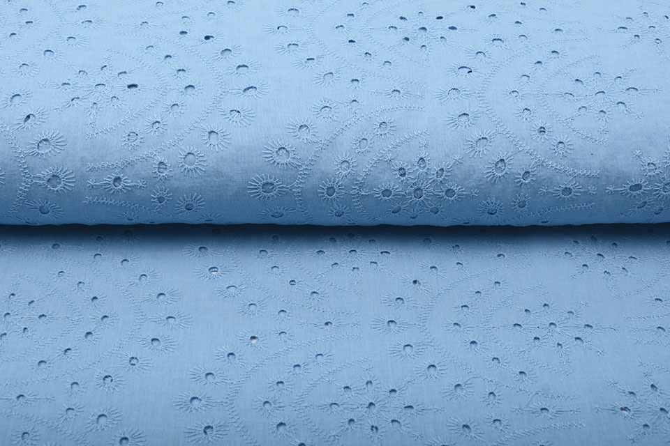 Broderie Katoen Bonita Blauw