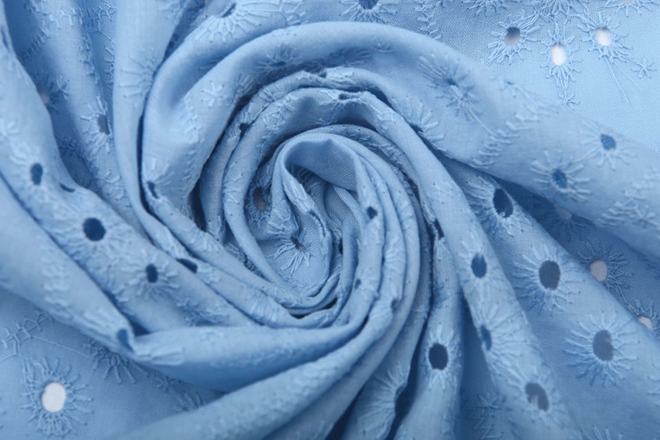 Broderie Katoen Bonita Blauw
