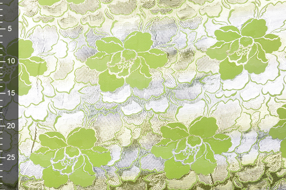 Brocade Flowers Lorea Silver Green