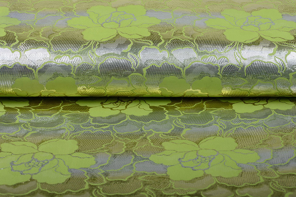 Brocade Flowers Lorea Silver Green