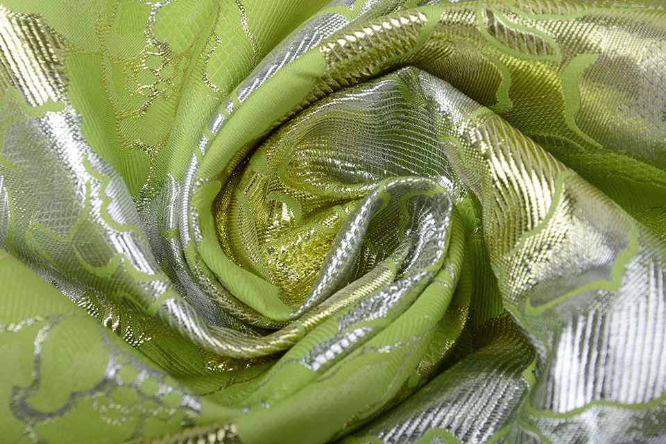 Brocade Flowers Lorea Silver Green