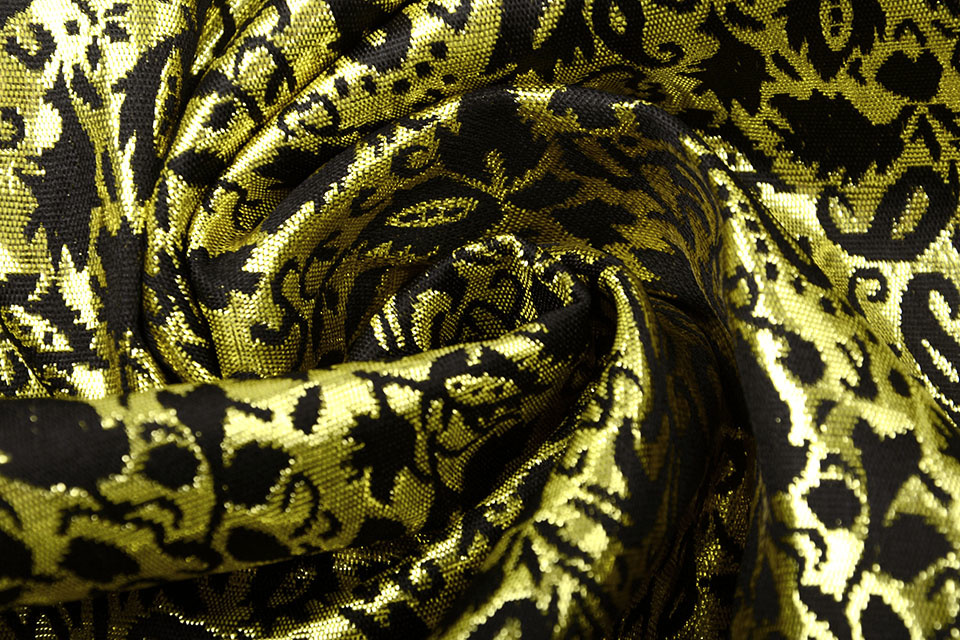 Brocade Kaupapa Gold Schwarz