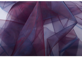 Organza Two-Tone Bordeaux-Blauw
