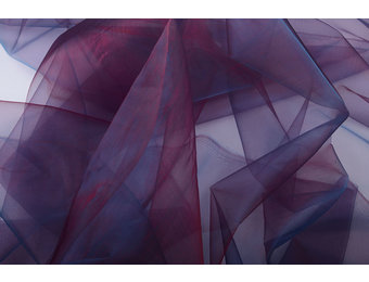 Organza Two-Tone Bordeaux-Blauw