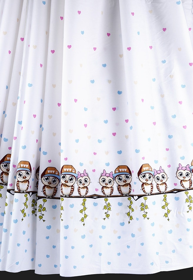 100% Cotton Owl With Hearts