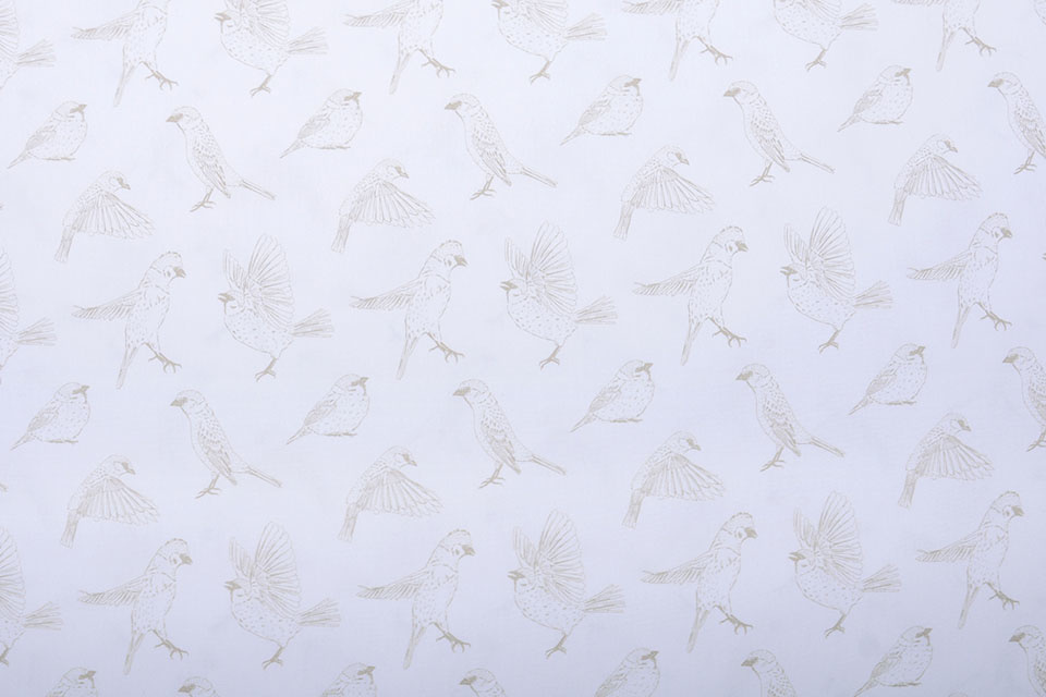 100% Digital Cotton Sparrows White Sand