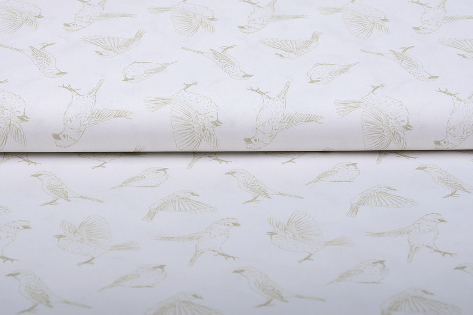 100% Digital Cotton Sparrows Creme Sand