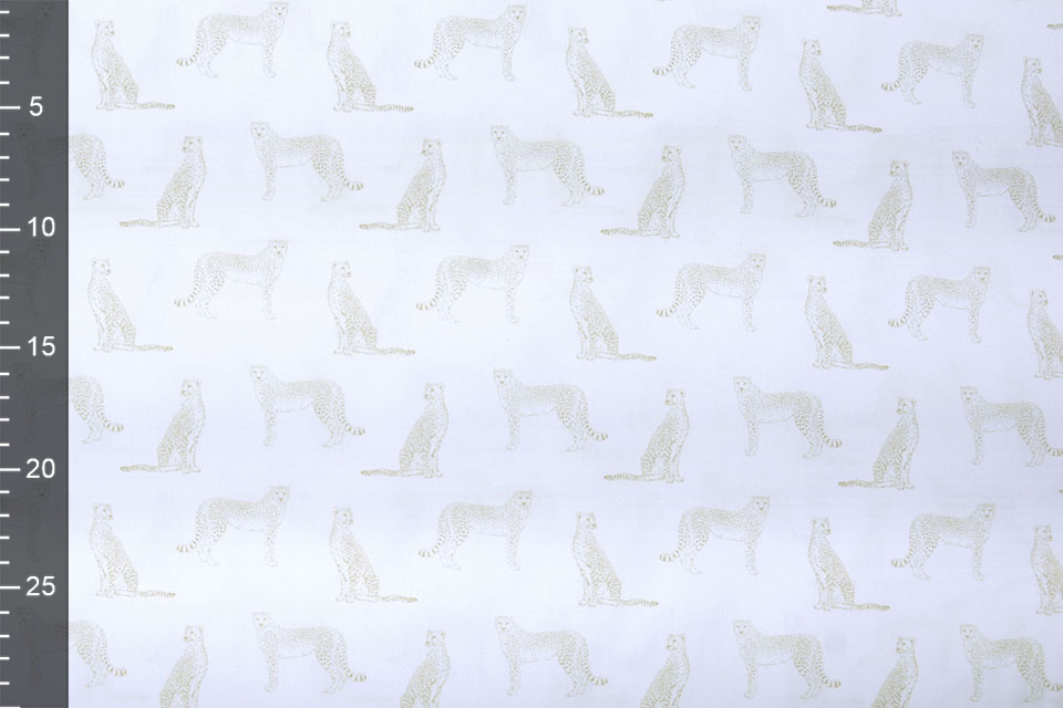 100% Digital Cotton Leopard White Sand