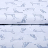 100% Digital Cotton Leopard White Navy