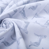 100% Digital Cotton Leopard White Navy