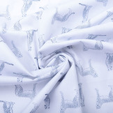 100% Digital Cotton Leopard White Navy